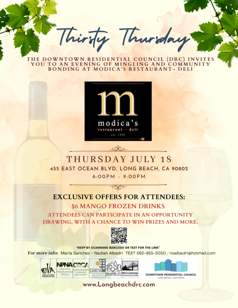 Thirsty Thursday Flier for July 2024